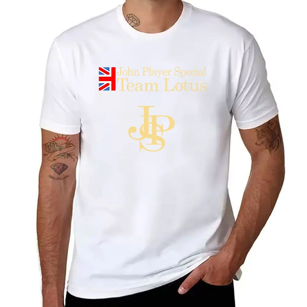Men's Cotton T-Shirt John Player Special Team Lotus JPS Retro Racing Graphic Print Casual Tee