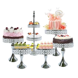 1Pcs/Lot Silver Cake Stand -Dessert Table Display Cake Stands for Tower Plate for Baby Shower,  Wedding,Chrismas Celebration