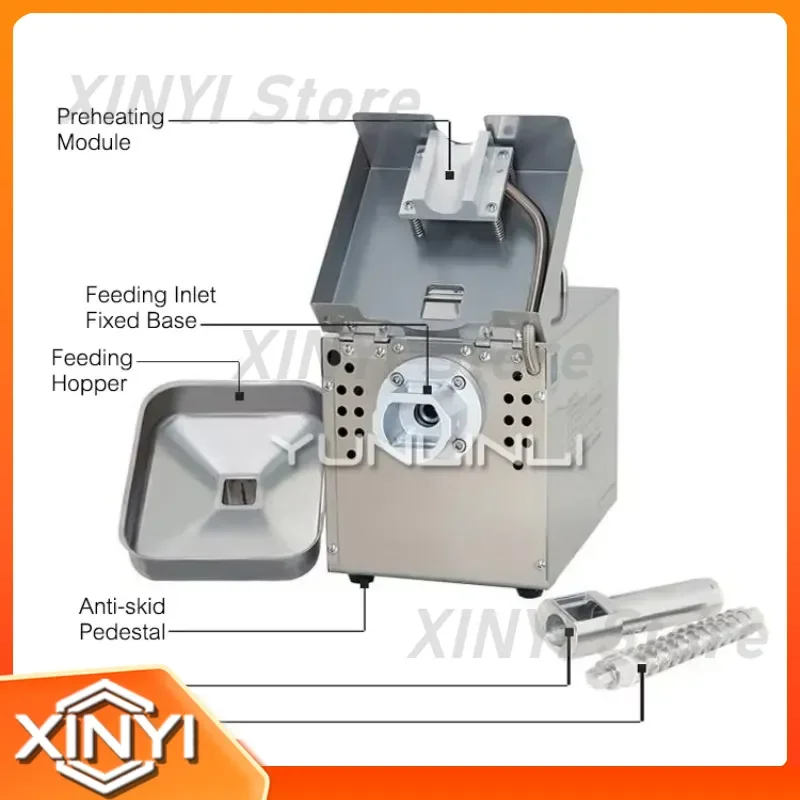 Full-automatic Oil Press Machine for Business Commercial Use Oil Extractor Squeezing Machine for Household Stainless Steel