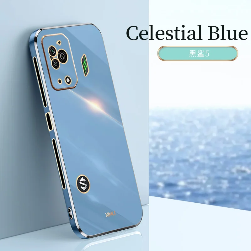 Luxury Square Plating Phone Case On For Xiaomi Black Shark 5 5 Pro Shark5 Pro 5G ShockProof Soft TPU Silicone Back Cover Fundas
