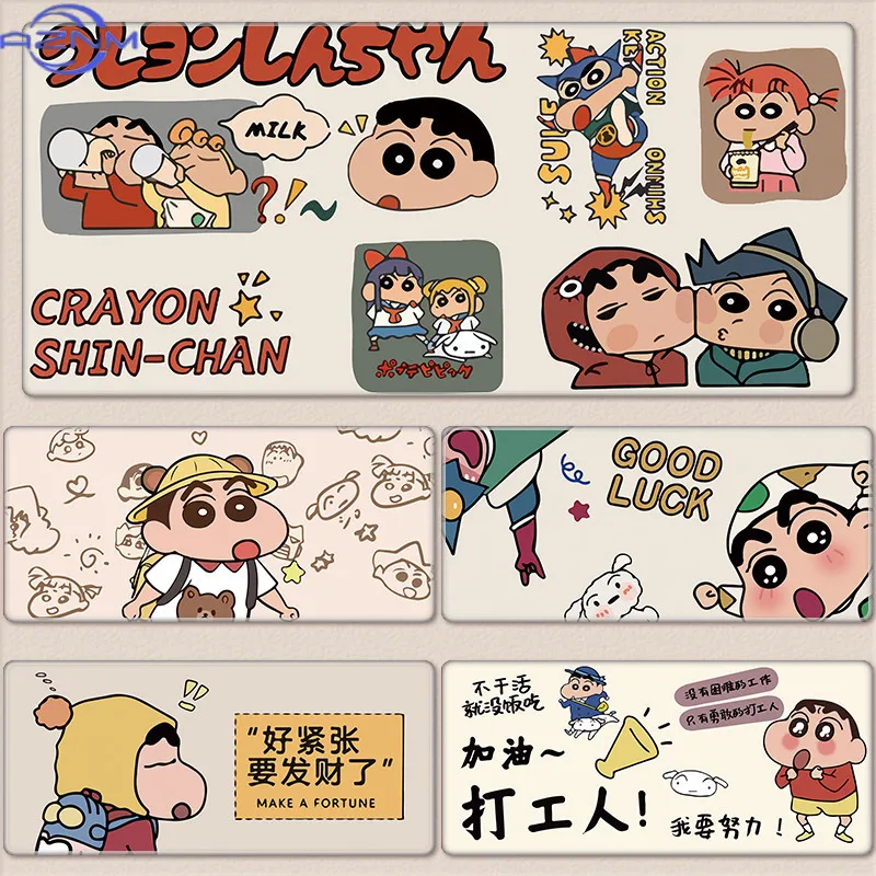 Crayon Shin-chan Mouse Pad Large Cute Cartoon Anime Game Pads Nohara Shiro Second Element Kawaii Computer Keyboard Desk Mat