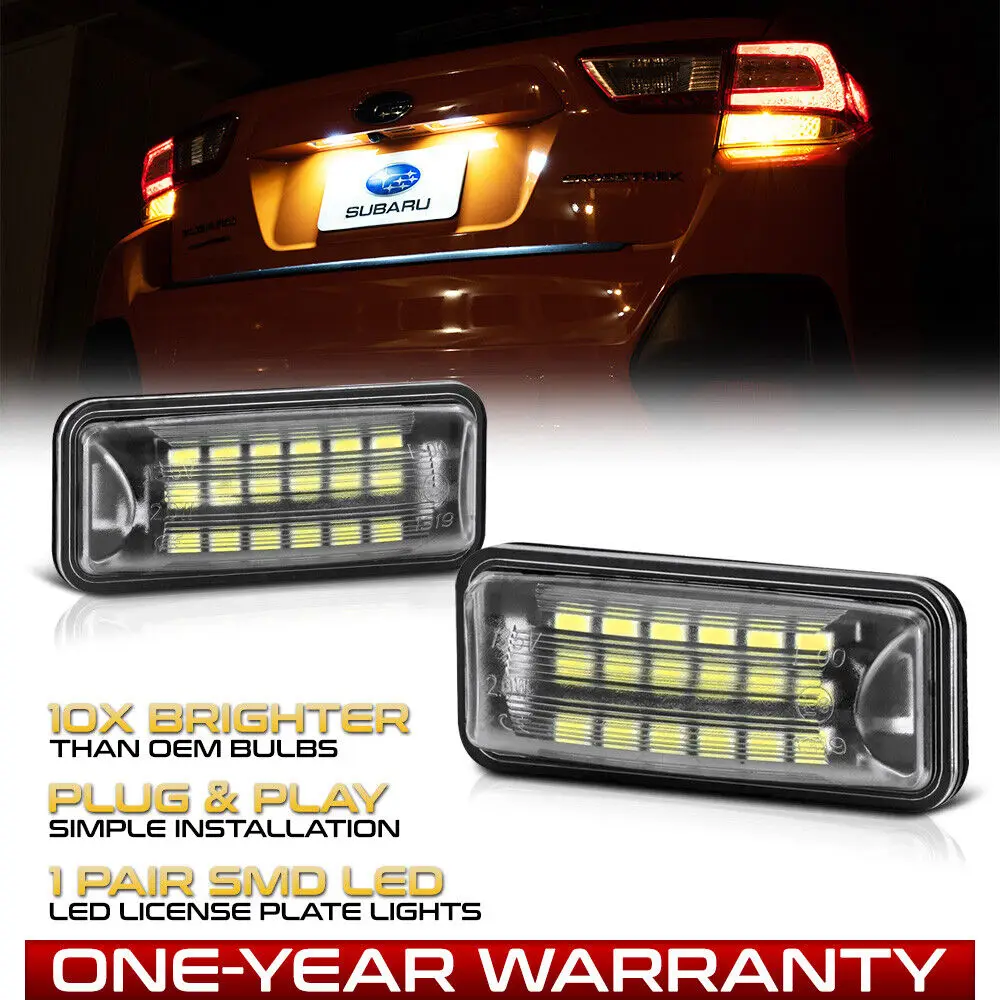 

LED License Plate Light Lamp Set For Subaru XV Crosstrek Legacy Forester Outback