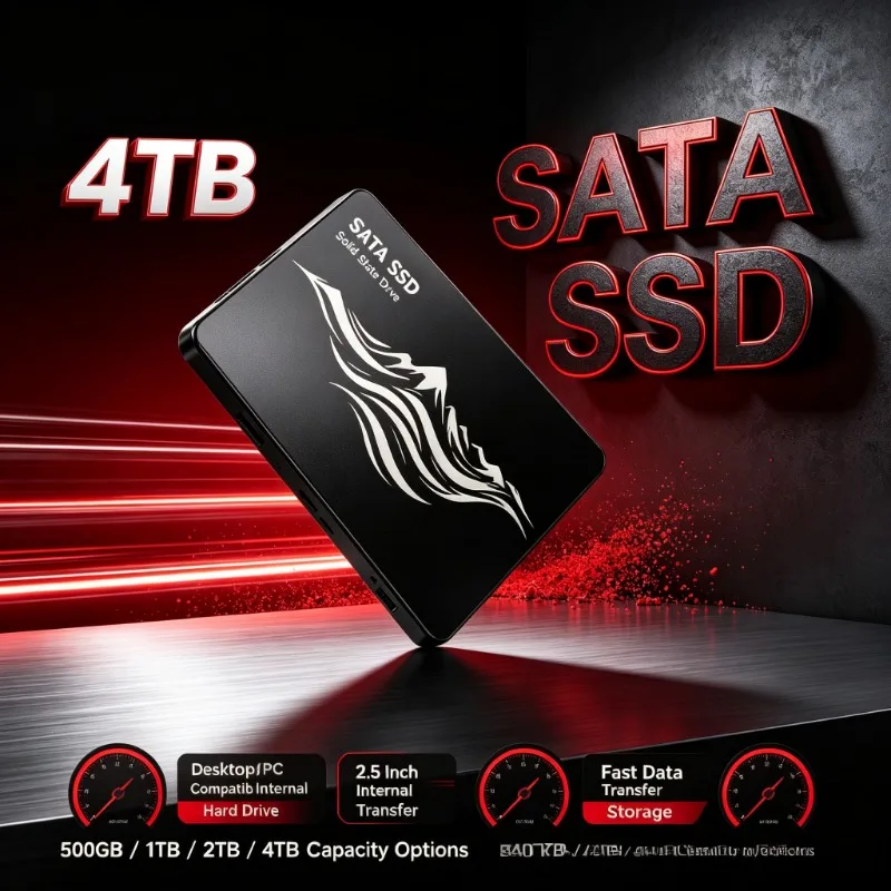High Speed 2.5 Inch SATA SSD Internal Solid State Drive 500GB 1TB 2TB 4TB Hard Disk Upgrade for Laptop Desktop PC