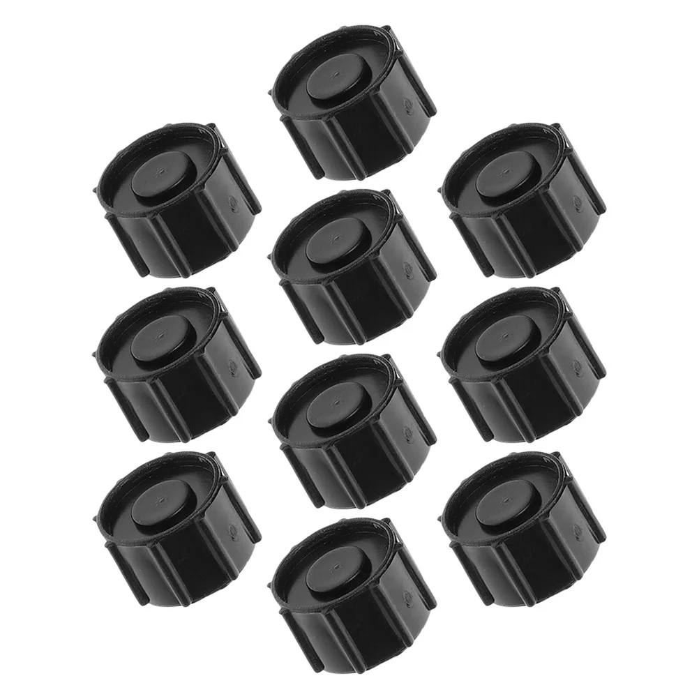 10Pcs Black Syringe Plunger Tip Cap Industrial Grade Dispensing Needle Cap for Syringe Adapter and Laboratory Supplies