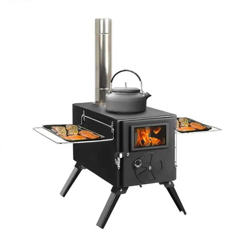 

【Popular】Portable Multifunction Camping Stove with Chimney Pipe Tube for Tent Camping Grills