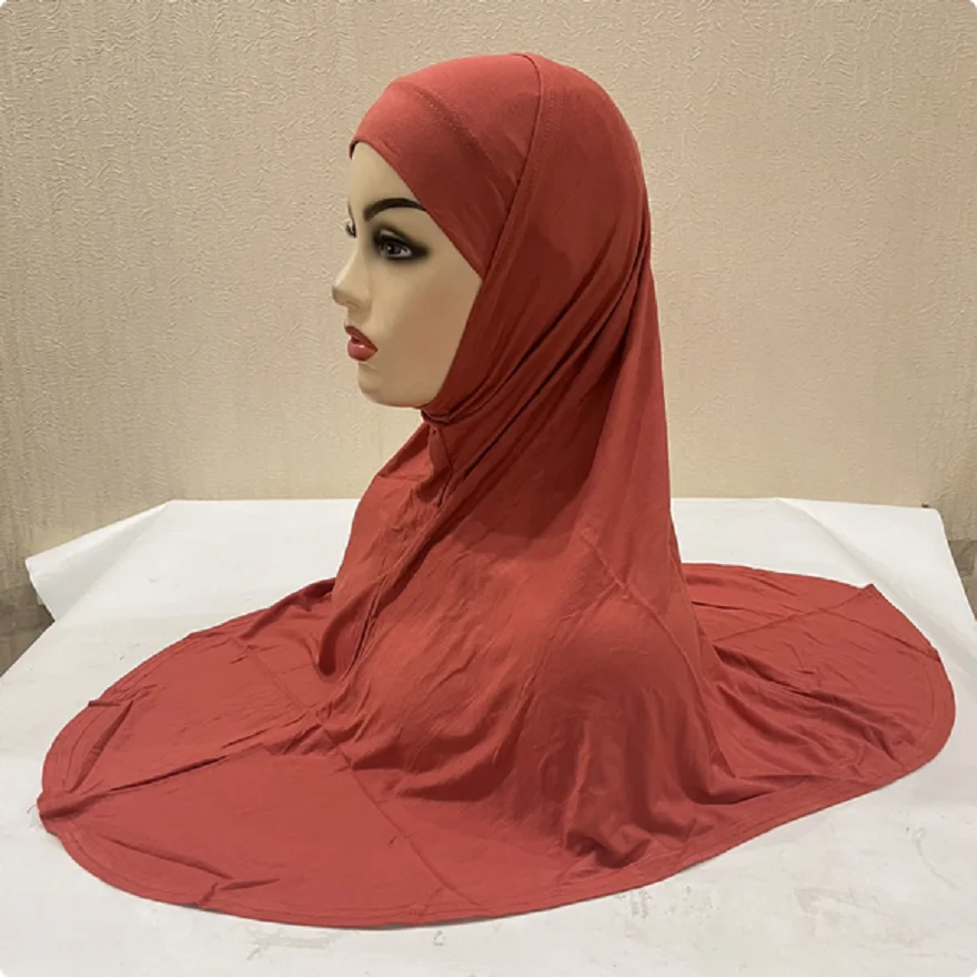 

Malaysia Khimar Muslim Women Hijab Inner Hat Amira Instant Scarf Head Wrap Two Piece Set Turban Prayer Islamic Solid Color Mujer