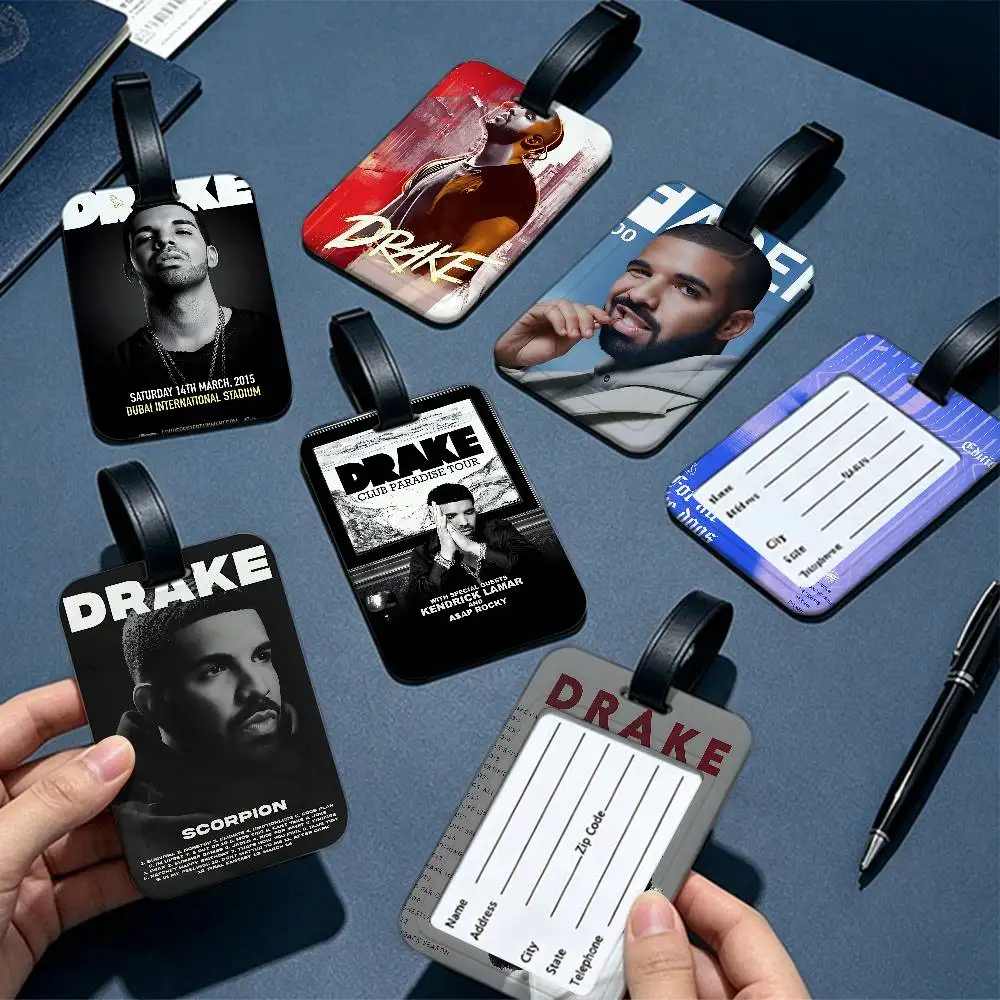 Music Album D-Drake popular singer Travel Suitcase Luggage Tag PVC Information Card Cover Anti lost Name Marker For Backpack Bag