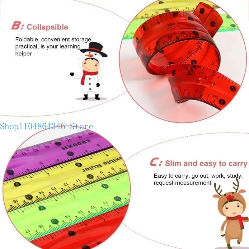 5asd 30cm Righello dritto Righello morbido Righello pieghevole Righello colorato Righello flessibile Strumento disegno per