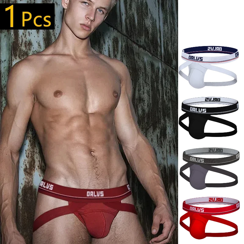 ORLVS New Cotton Gay Men\'s Thong and G String Men\'s Panties Breathable Tanga Sexy Underwear Man Jockstrap Underpants for Men