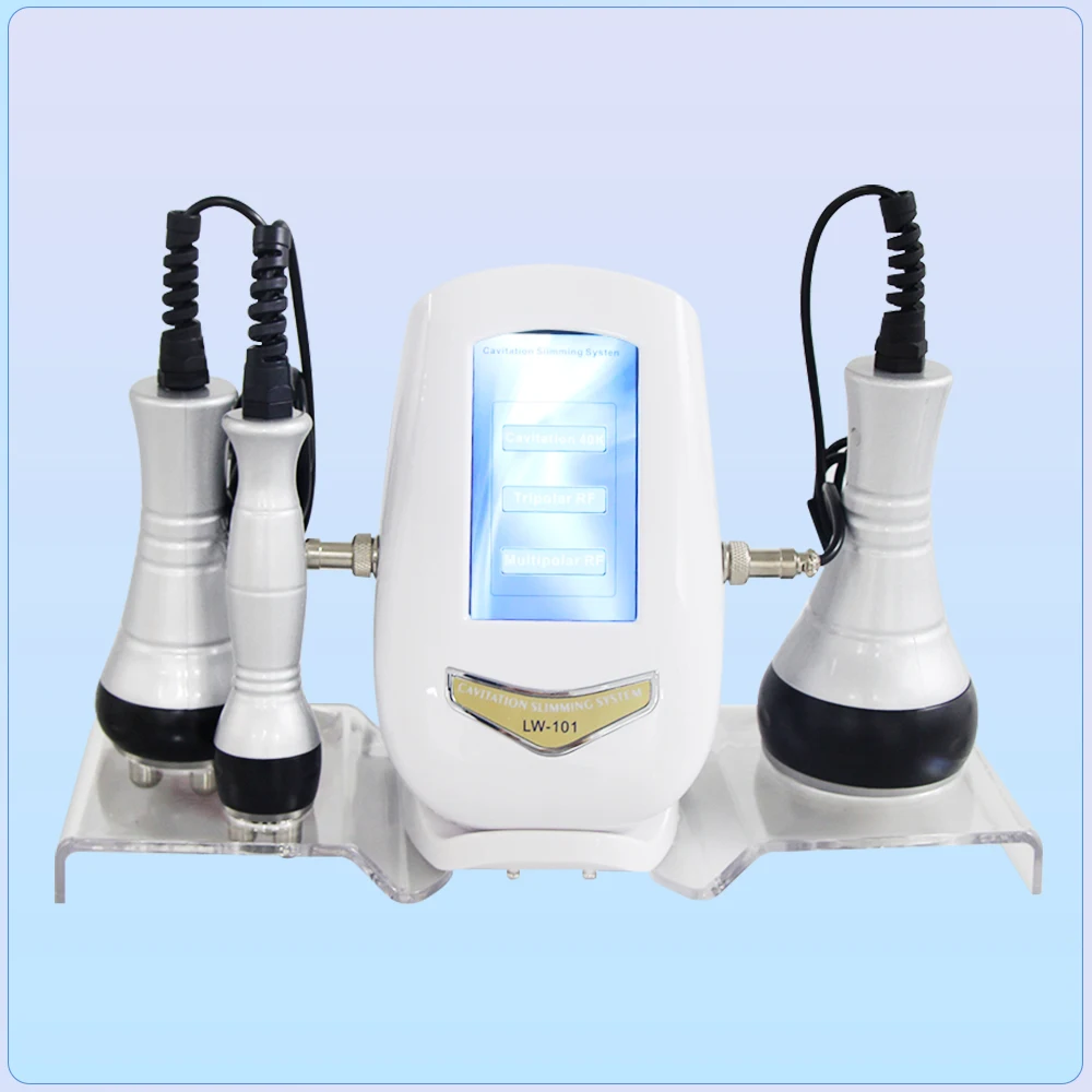 40K Ultrasonic Cavitation 3 in 1 Radio Frequency Slimming Machine Wrinkle Removal Weight Loss Skin Tightening Facial Beauty Tool