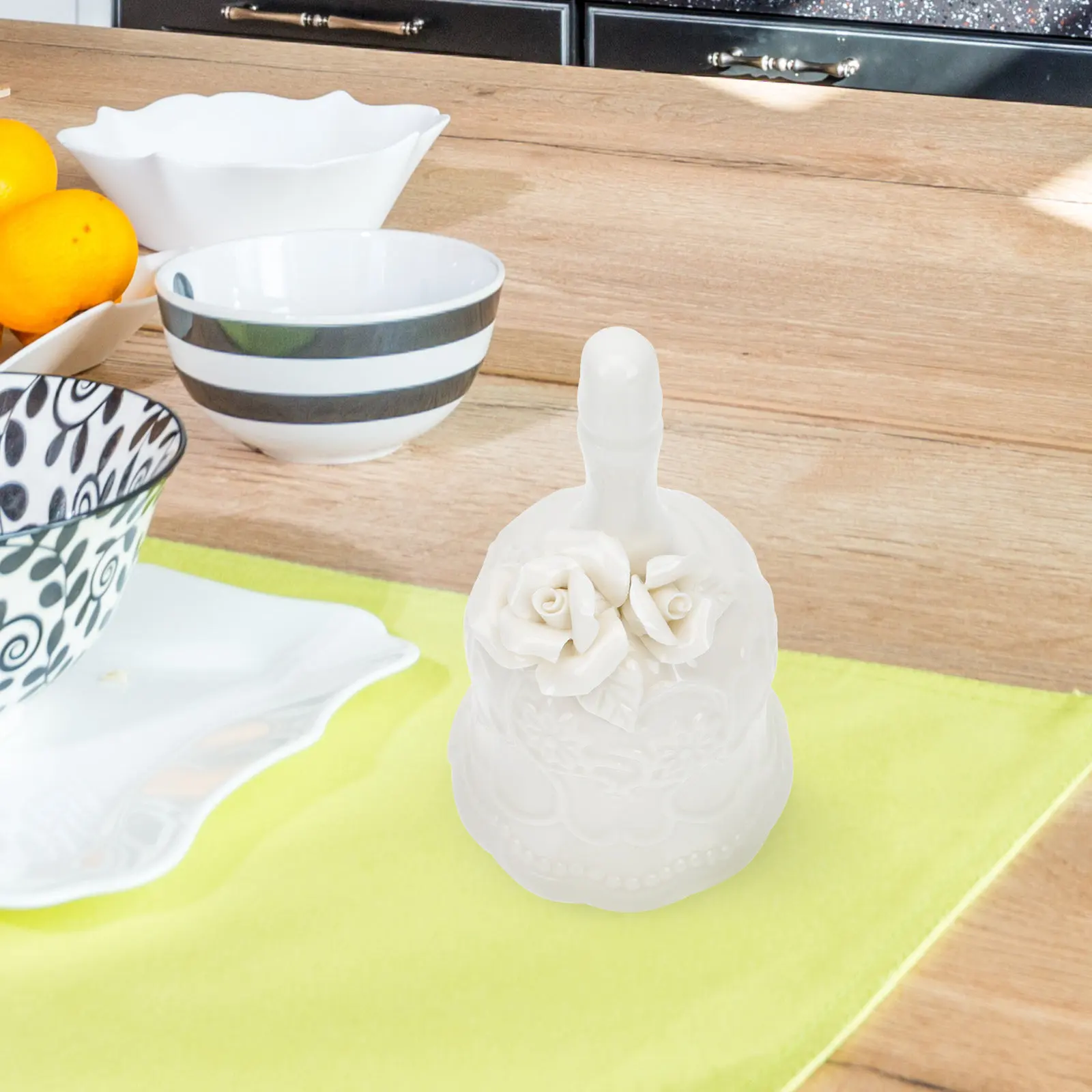 Ceramic Restaurant Call Bell Exquisite Hand Carved Retro Dinner Bar Service Bell Decorative Desktop Ornament Desktop Adornment