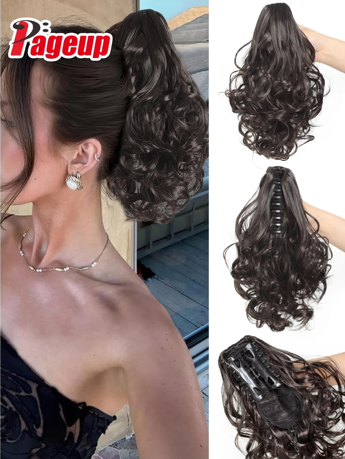 

Synthetic Ponytail Extension Curly Hair Pieces for Women Short Curly Ponytail Hair Clip In Curly Synthetic Hair Exctensions