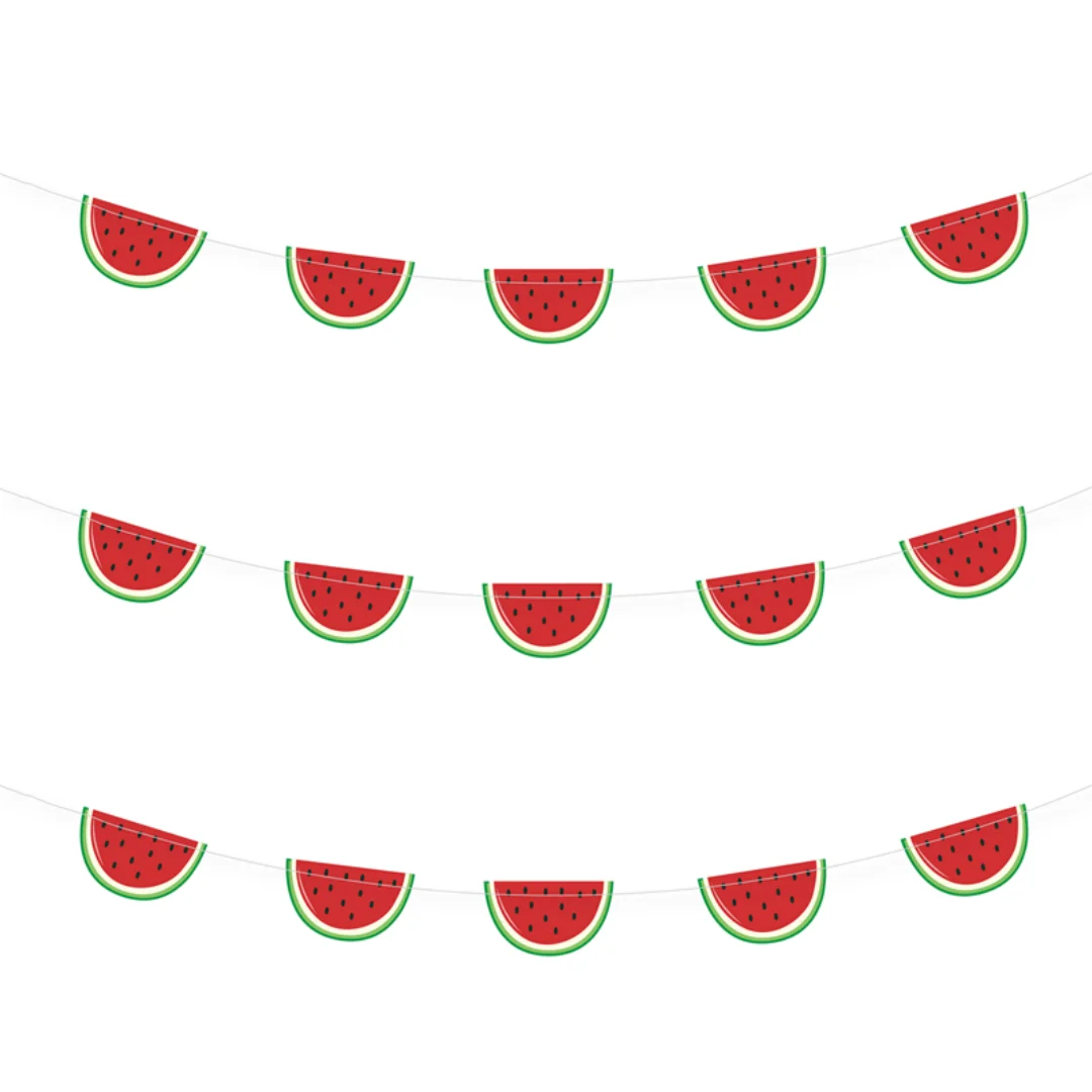 Watermelon Garlands Summer Watermelon Dwarf Banner Hawaiian Fruits Swirls Pendants Tropical Beach Happy Birthday Party Decor