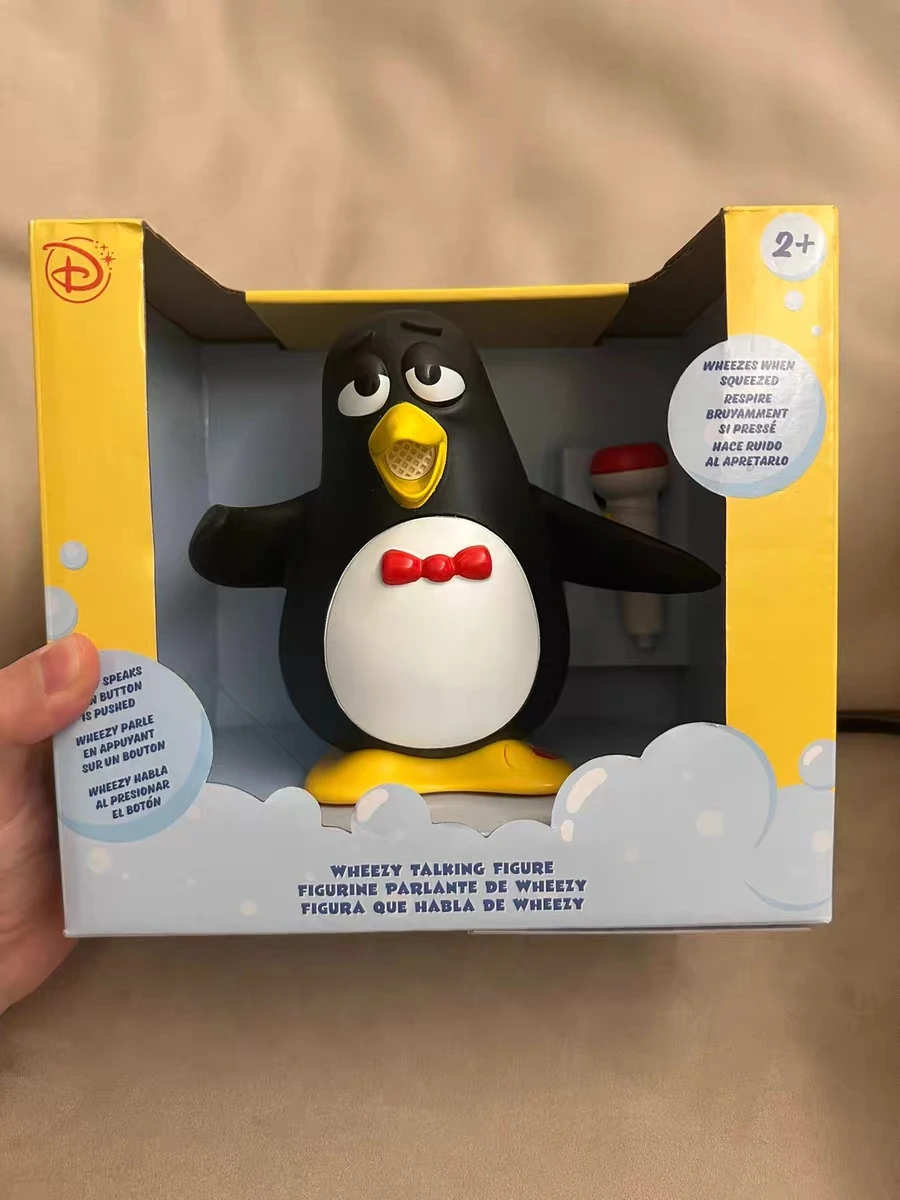 Original Wheezy Squeaky Penguin Talking Figure 15cm Authentic Sound Toy Gift