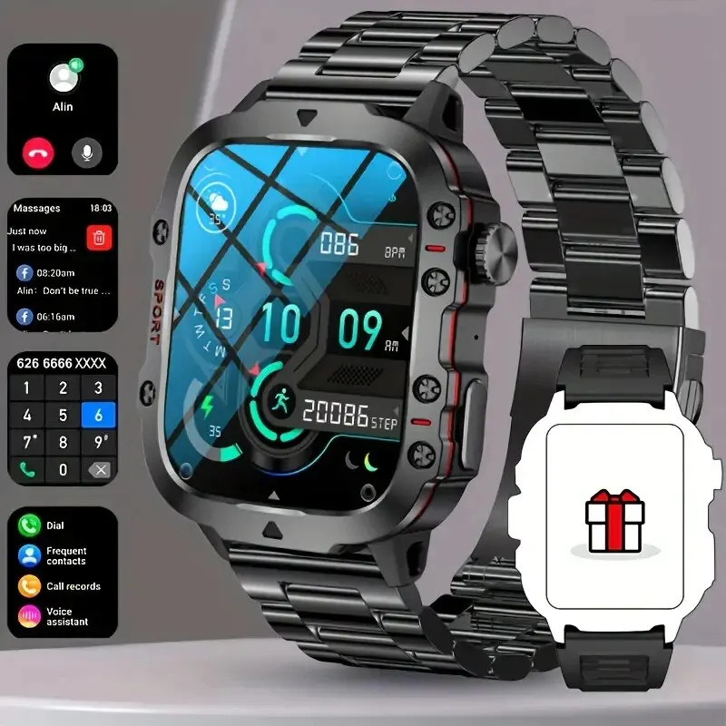 2024 Men\'s Smart Watch Bluetooth Call AI Voice 100+ Sport Modes 420mAh Big Battery Sports Waterproof Smart Watch for Android IOS