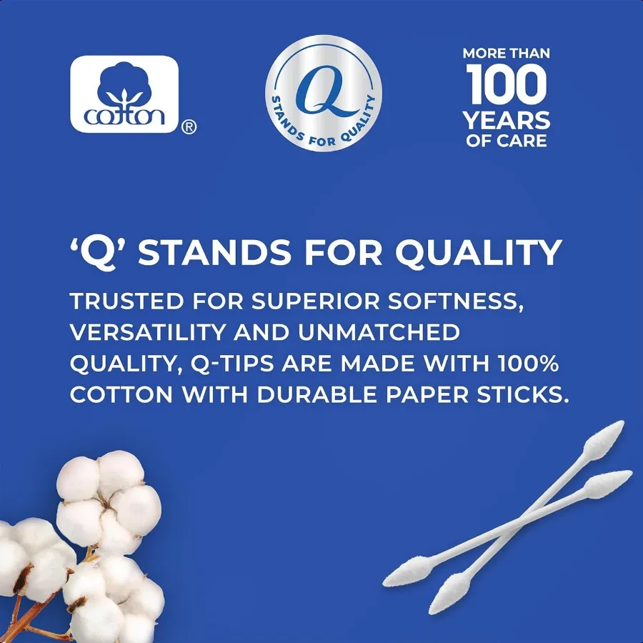 Qtips نصائح دقيقة مسحات القطن 170 عدد 2 حزمة أدوات ماكياج الجمال العناية الشخصية المنزلية