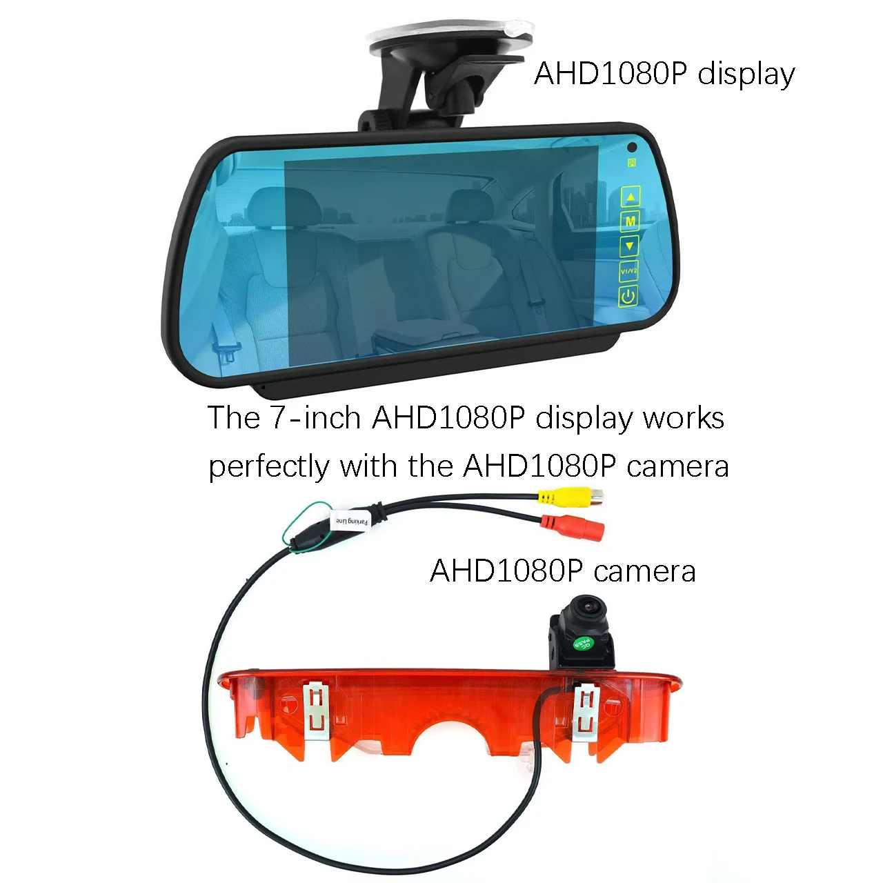 Brake Light Reversing Rear View Camera with 7