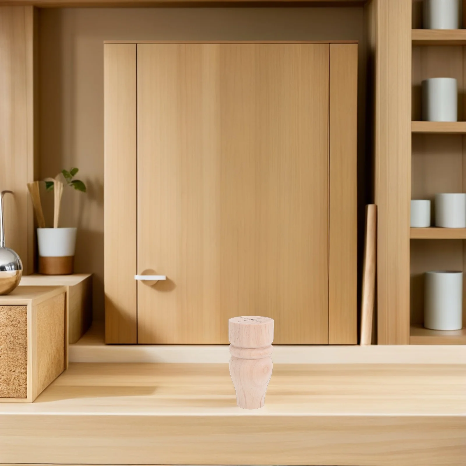 

French Decor Wood Furniture Legs Round Bun Feet For Sofa Table Cabinet Bench Dresser End Table Unfinished Wooden Legs