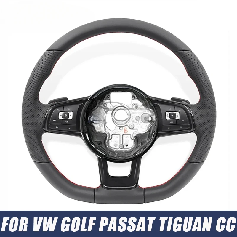 

Кожаный чехол на руль Nappa для Volkswagen Golf Mk2 Mk3 MK7 7.5 GTI GTD GTE R Polo GTI Tiguan Passat DSG, автомобильные аксессуары