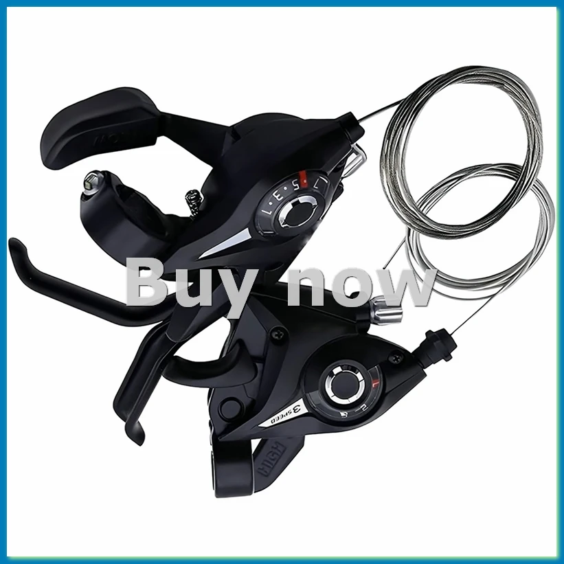 21-Speed Bike Derailleur and Shifter Set,Bicycle 3x7 Shift Levers with Brake, Cycling Disc Handle, Includes Shift Cable-ABHG