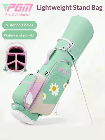 PGM Golf Bag Women's Stand Bag 5-Grid Insert Rod Hole Shoulder Strap Golf Bag Anti Splashing Water Ball Rod Bag QB188