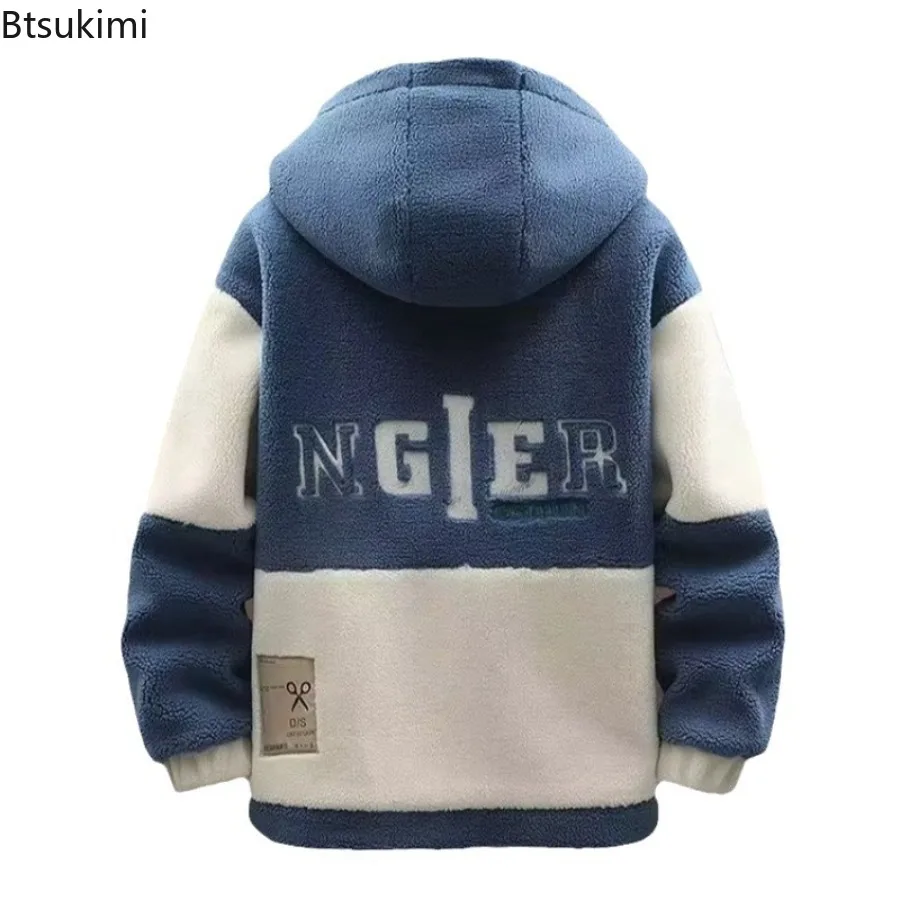 New 2025 Winter Men's Loose Oversized Hooded Jackets S-8XL Fashion Streetwear Thickened Jackets Casual Men Clothing Warm Coats