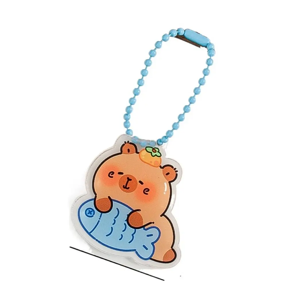 Decor Lovely Capybara Keychain Acrylic Cartoon Key Ring Bag Aaccessories Gift