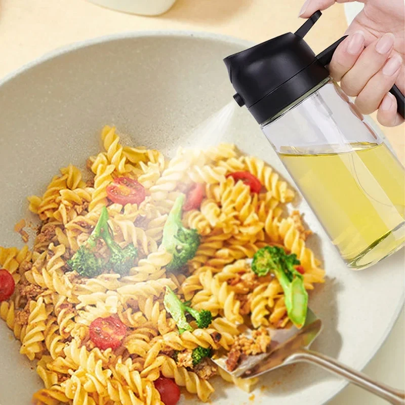 Multi-functional Kitchen Oil Bottle Spray Oil Pouring Two-in-one Food-grade Material Is Not Easy To Damage 500ML Large Capacity image 5