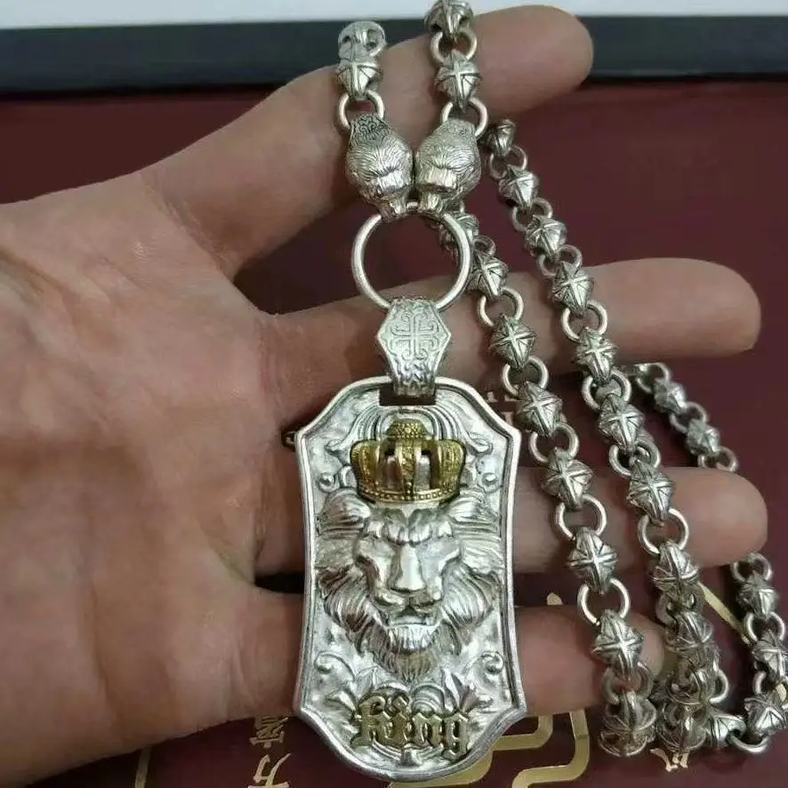 Unique Handmade Silver Necklace Chinese Miao Tibetan Design Elegant for Women's Fashion  for Formal Events