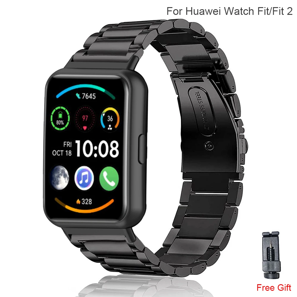 Stainless Steel Band For Huawei Watch Fit 2 Women Men Metal Wristband Bracelet Strap Loop For Huawei Watch Fit