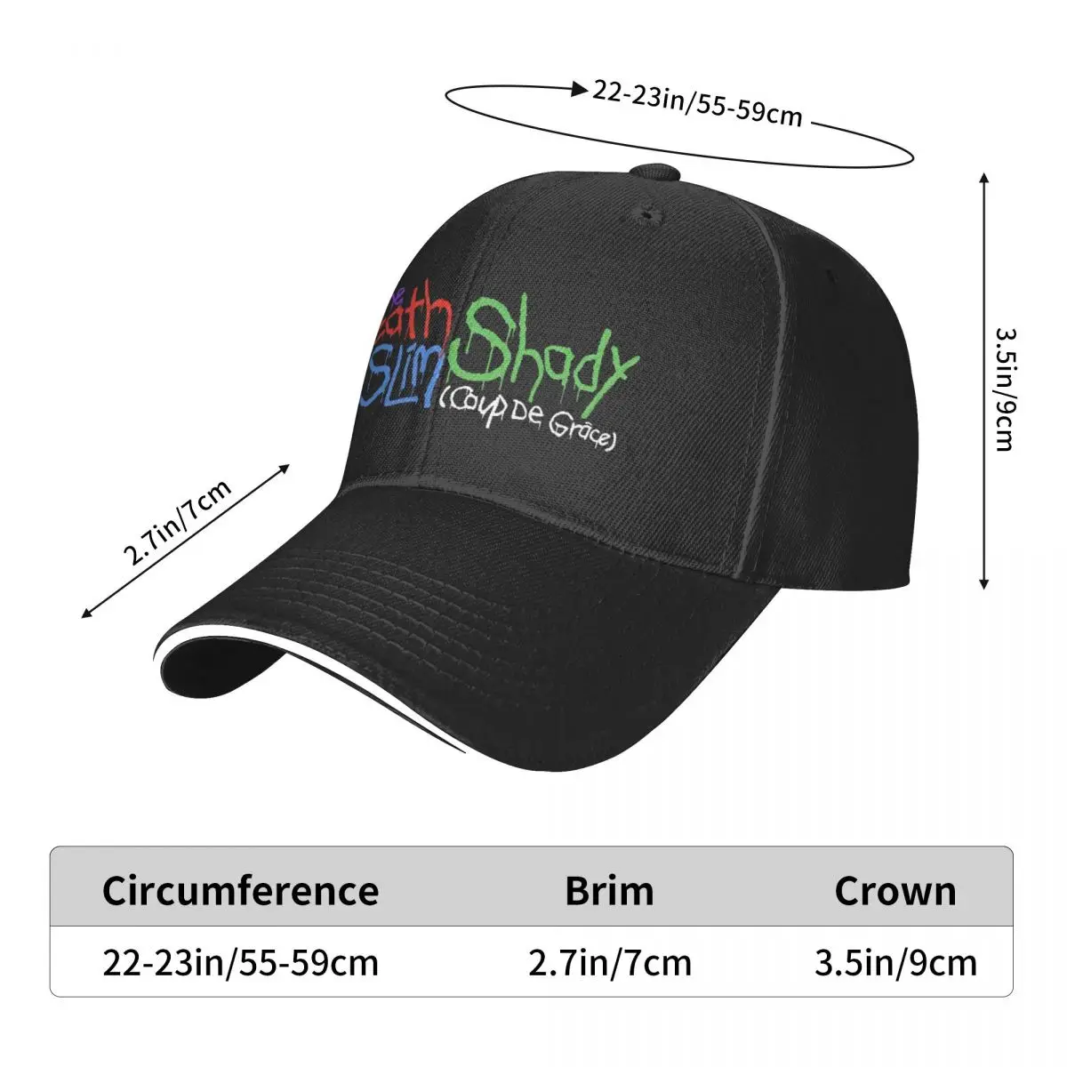 Eminem Tobey Print TShirt The Death Of Slim Shady Tee Fun Commemorative Gift Baseball Cap Trucker Hat Summer Couple Baseball Cap