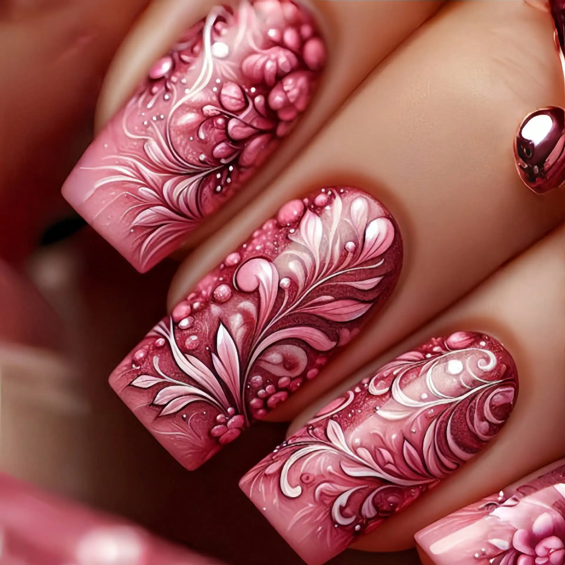 

Jelly Glue + Rubber StripNail Stickers Press-On False Nail Stickers 24 Pieces Of Nail Stickers New Spring/Summer Plant Flower Pa