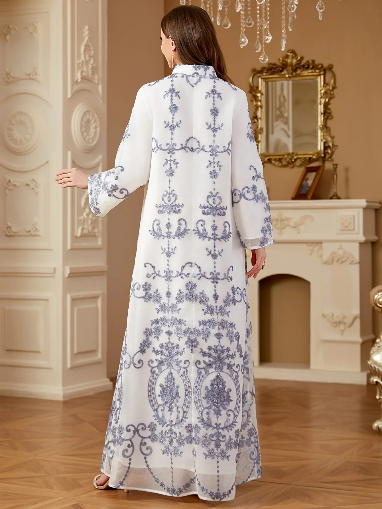 Eid Robe musulmane Abaya robes longues musulmanes broderie robes Largos fête Caftan Jalabiya Ramadan dubaï caftan Robe arabe 2025