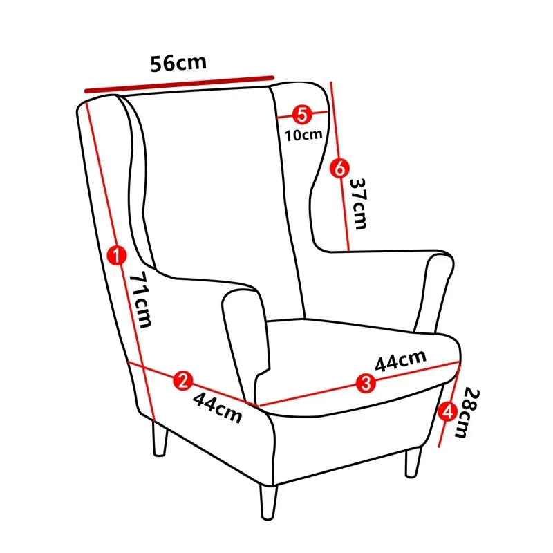 Funda elástica de terciopelo para silla de ala para niños, fundas de sofá supersuaves, Color sólido