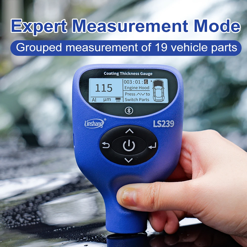 Pro Grade Coatingdiktemeter LS239 5000μm Professionele modus Digitale coatingdiktemeter voor auto's