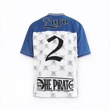 One Piece Three Swords Flow Sauron Battle Painting No. 2 Three Swords Style Pirate Logo Breathable Mesh Loose Casual T-shirt