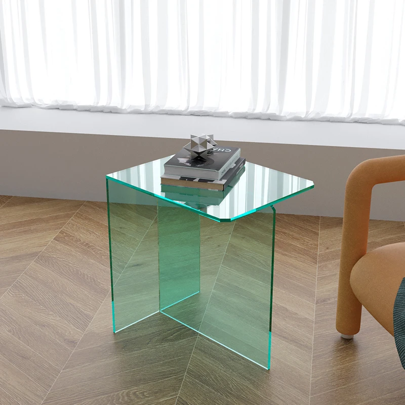 Light luxury ins acrylic transparent side sofa small side table bedside table Internet celebrity art living room corner small co