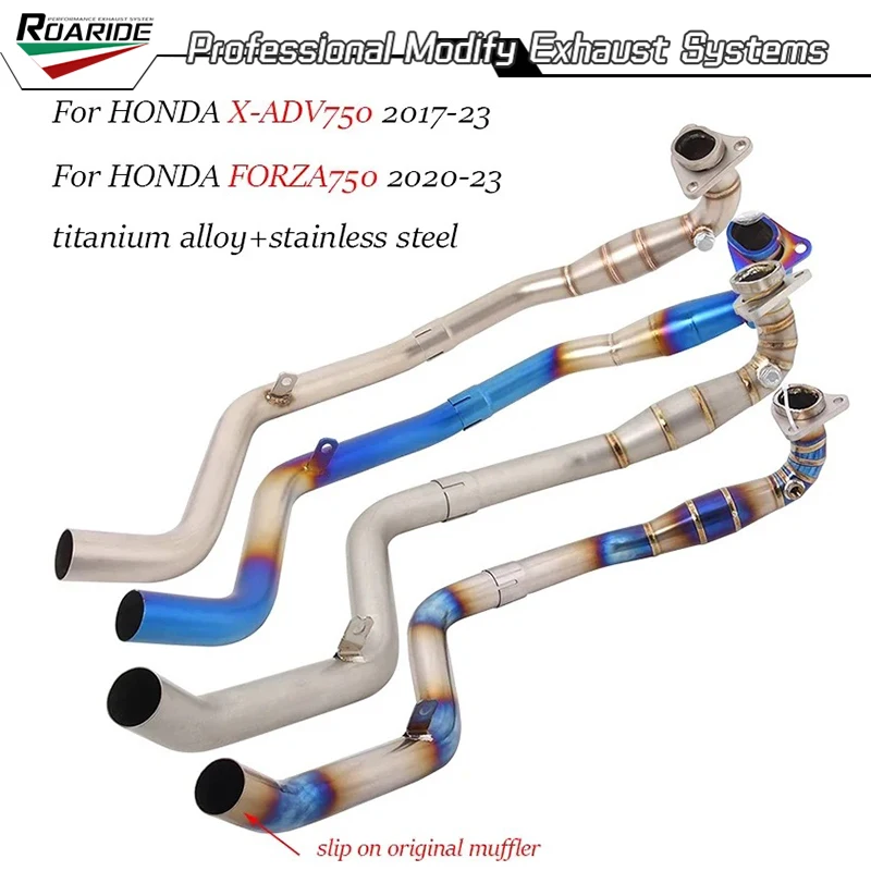 

For HONDA X-ADV750 2017-2024 FORZA750 2020-2024 Motorcycle Exhaust System Header Link Pipe Slip On Original Muffler Escape