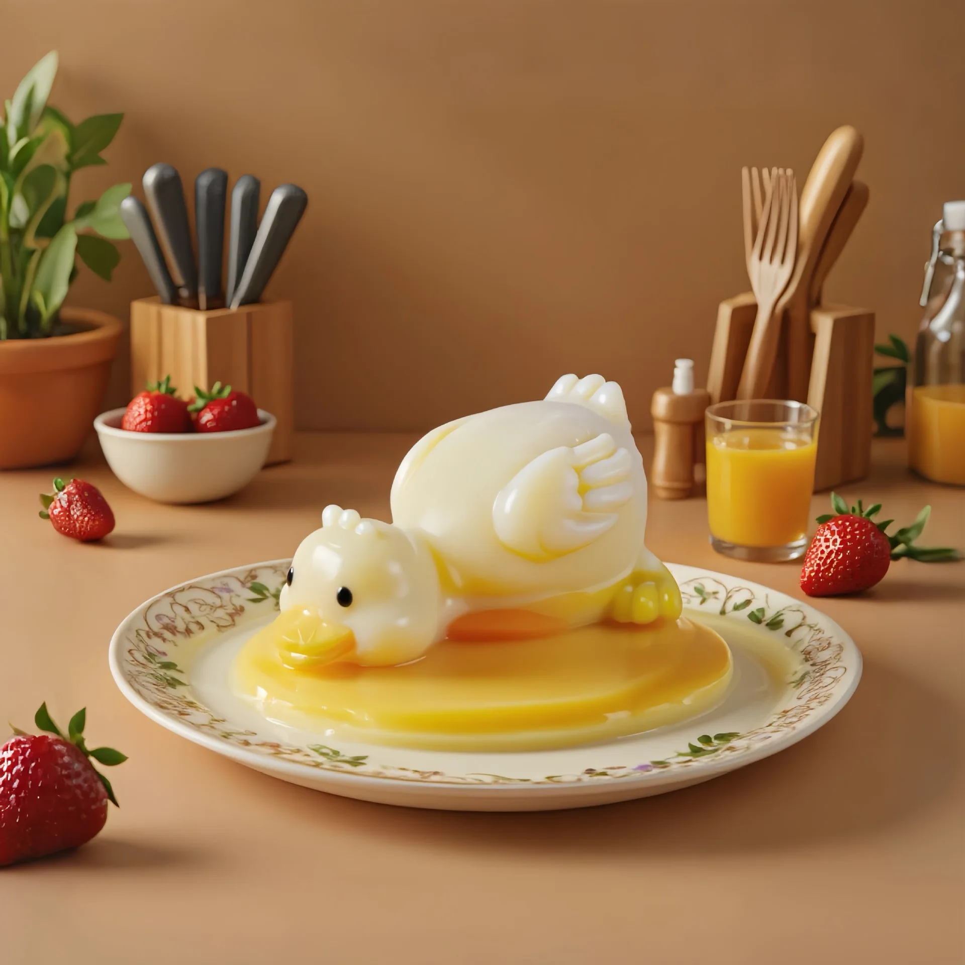 Duck Lying Pudding Mousse Cake Silicone Mold DIY Oven-free Chocolate Panna Cotta Ice Cube Fondant Molds Baking Accessories