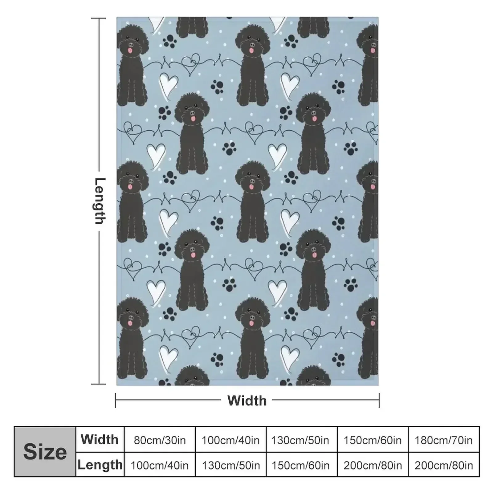 LOVE Black Toy Poodle Throw Blanket for sofa Plaid Thins for babies Beach Decorative Throw Blankets
