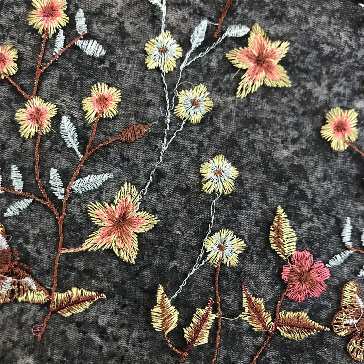 Высококачественное французское многоцветное кружево с вышивкой, модная африканская кружевная ткань с большими водными растениями, шитье ткани