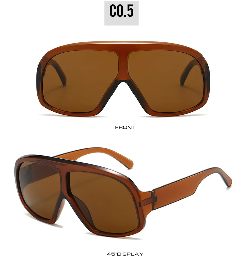 Retro Großen Rahmen Frauen Quadrat Sonnenbrille Marke Schwarz Runde Gradienten Coole Männer Sonnenbrille Ein Stück Designer Pilot Sonnenbrille – Detail 20