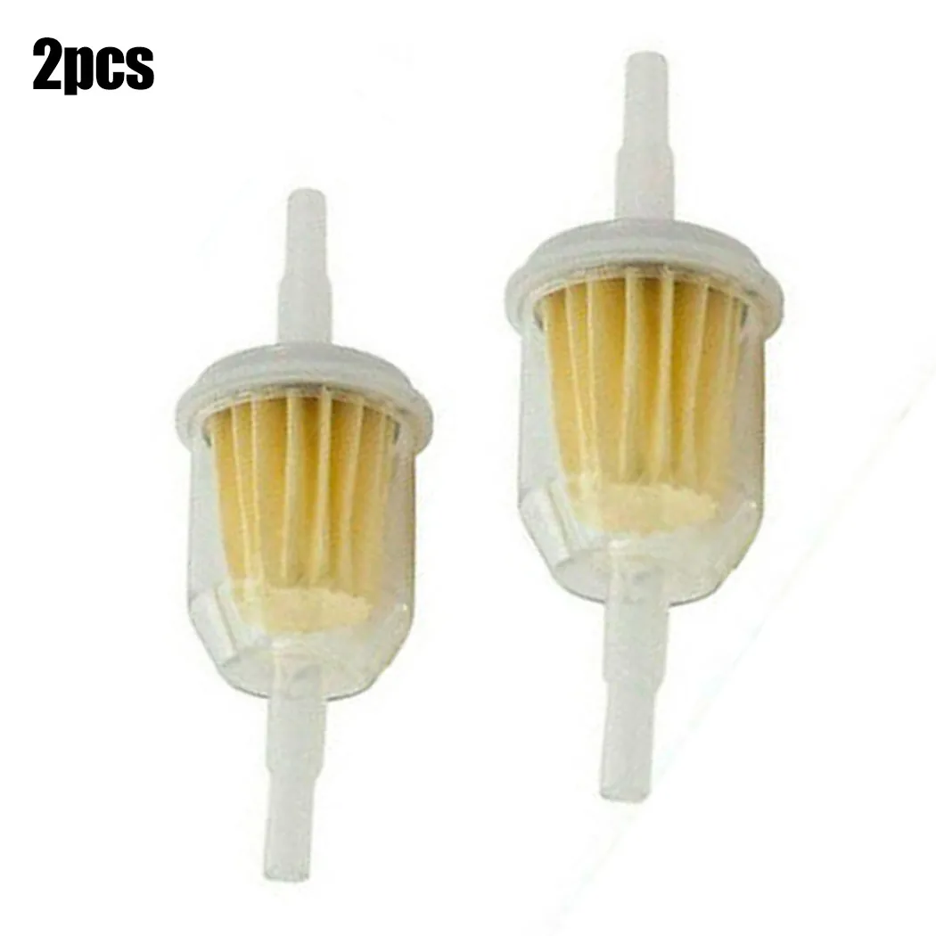 2pcs Transparent Nylon Inline Fuel Filter for Small Engine Lawn Mower Fits Standard 6mm and 8mm Fuel Line Diameters