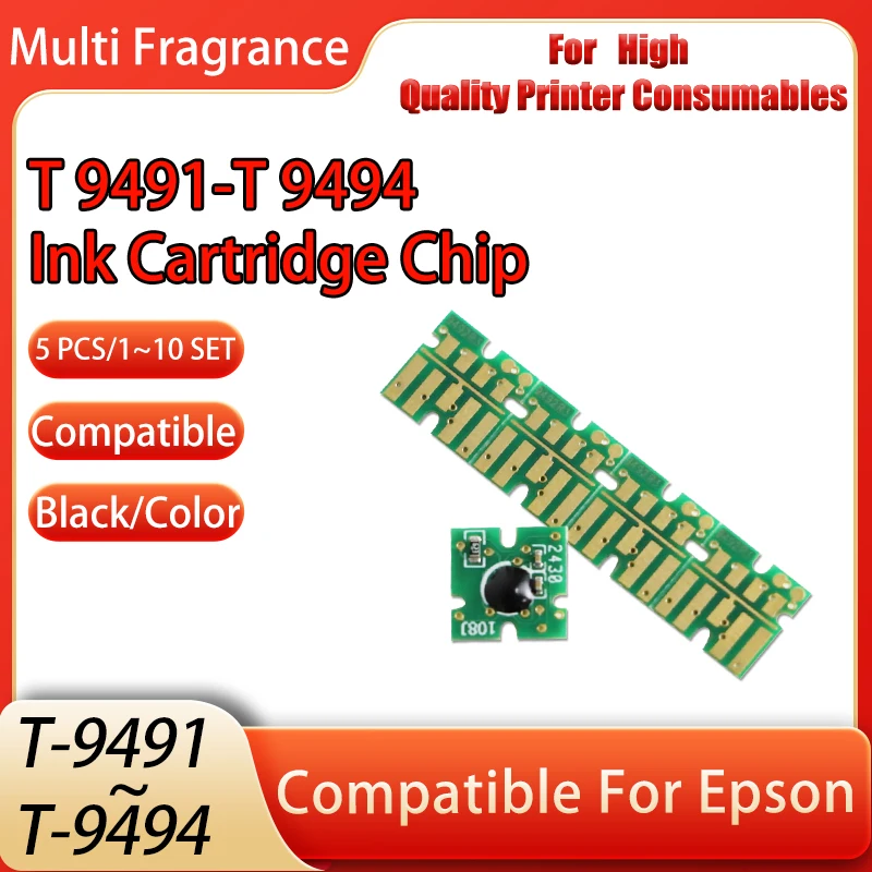

5 PCS/1~10 SET T9491~T9494Ink Cartridge Chip For Epson SureColor WF-C5290A WF-C5790 WF-C5210 WF-C5710 Printers