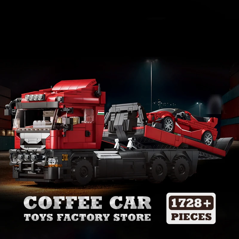 

Набор строительных блоков MOC «Городские автомобили: буксировщик» из 1728 деталей, конструктор «Сделай сам», модель спортивного автомобиля, игрушка для сборки, подарок для взрослых, подростков и детей