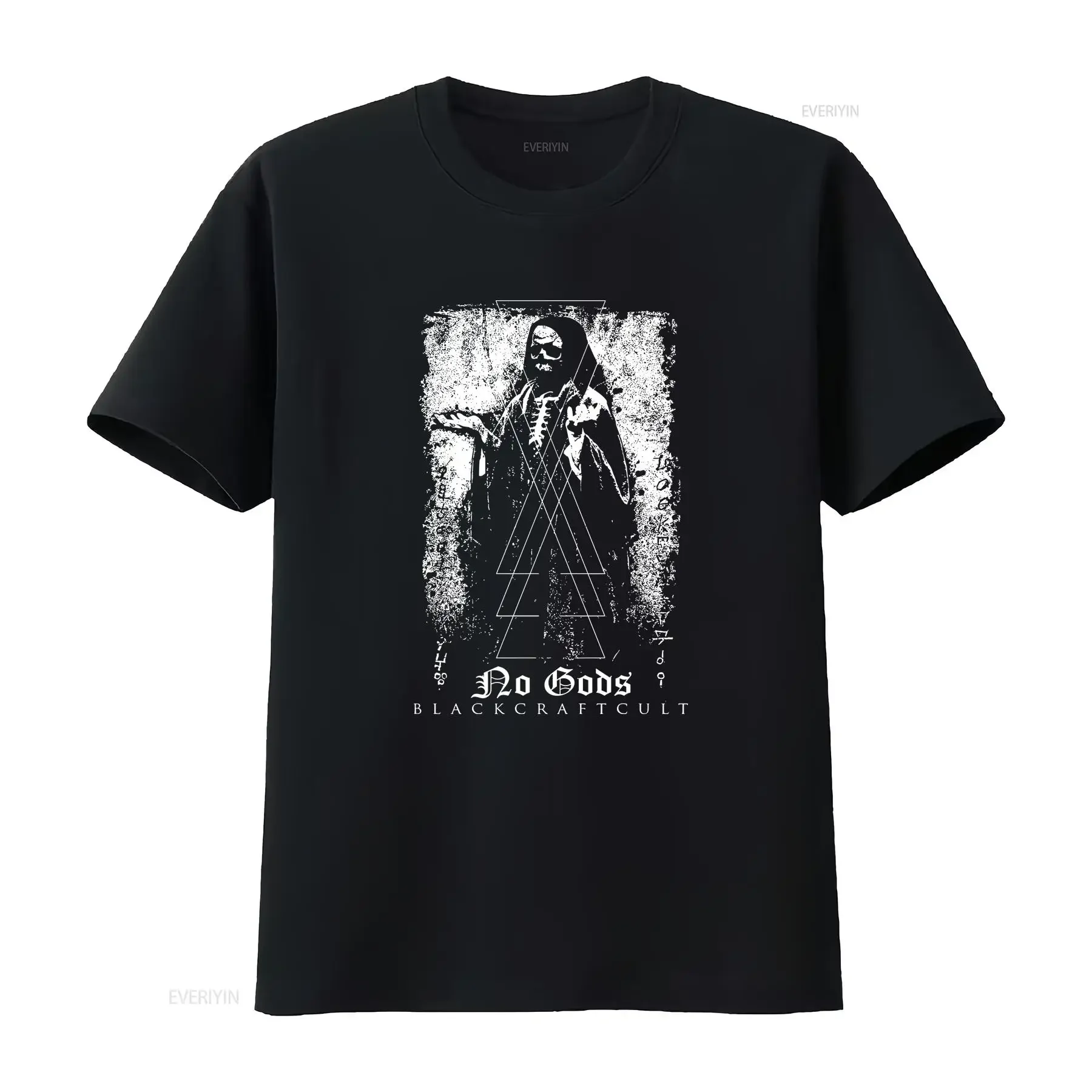 BLACKCRAFT CULT NO GODS DEATH SKULL SATANISCHES GOTHIC T-SHIRT Herren XL Vintage Gewaschen Vielseitig Dehnbar Streetwear