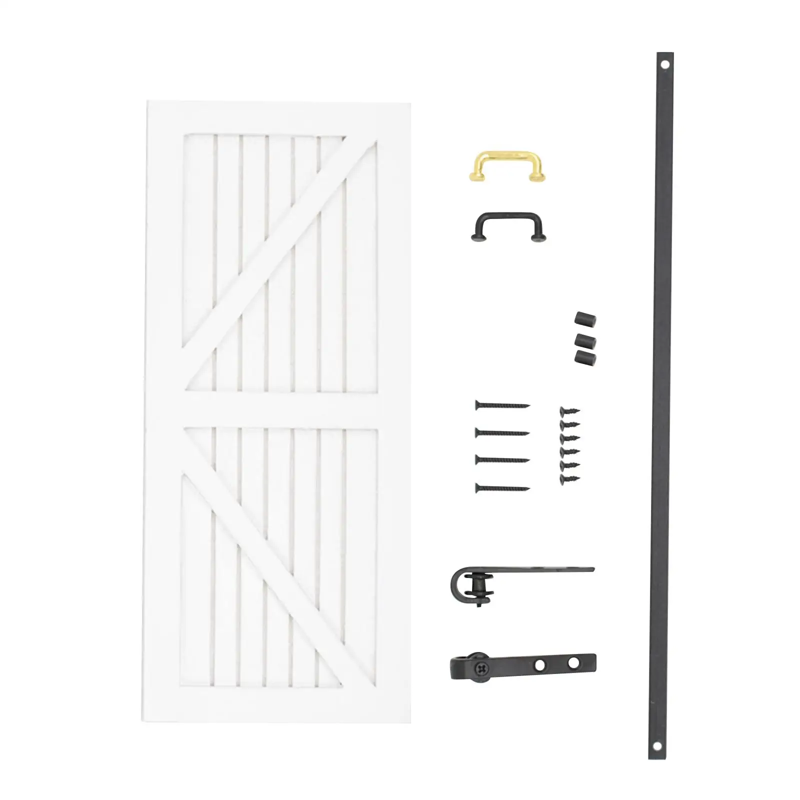 Mini puerta de madera a escala 1/12 para accesorios de diseño de escena de vida de casa de muñecas, color blanco