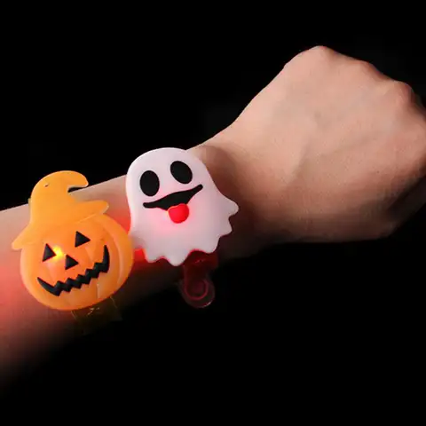5/10/20 st glödande pumpa spöke armband ringar barn nattleksaker halloween festfavör barnpresenter festival karneval giveaways 10 best sales bröllopsgodisar - №2