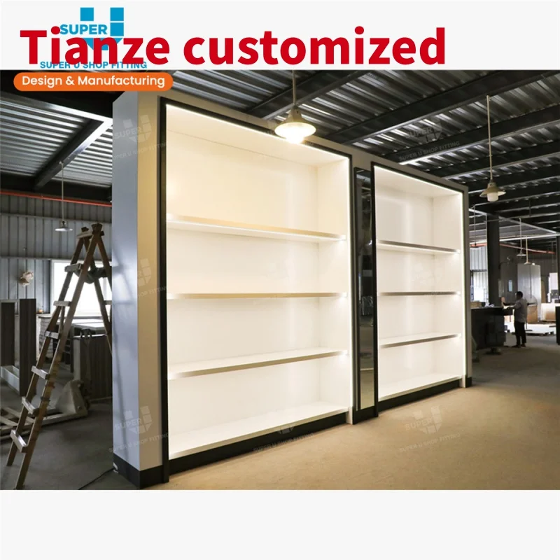 

(customized)U Shop Fitting Commercial Store Shelving Customize Design Retail Display LED Light Showcase