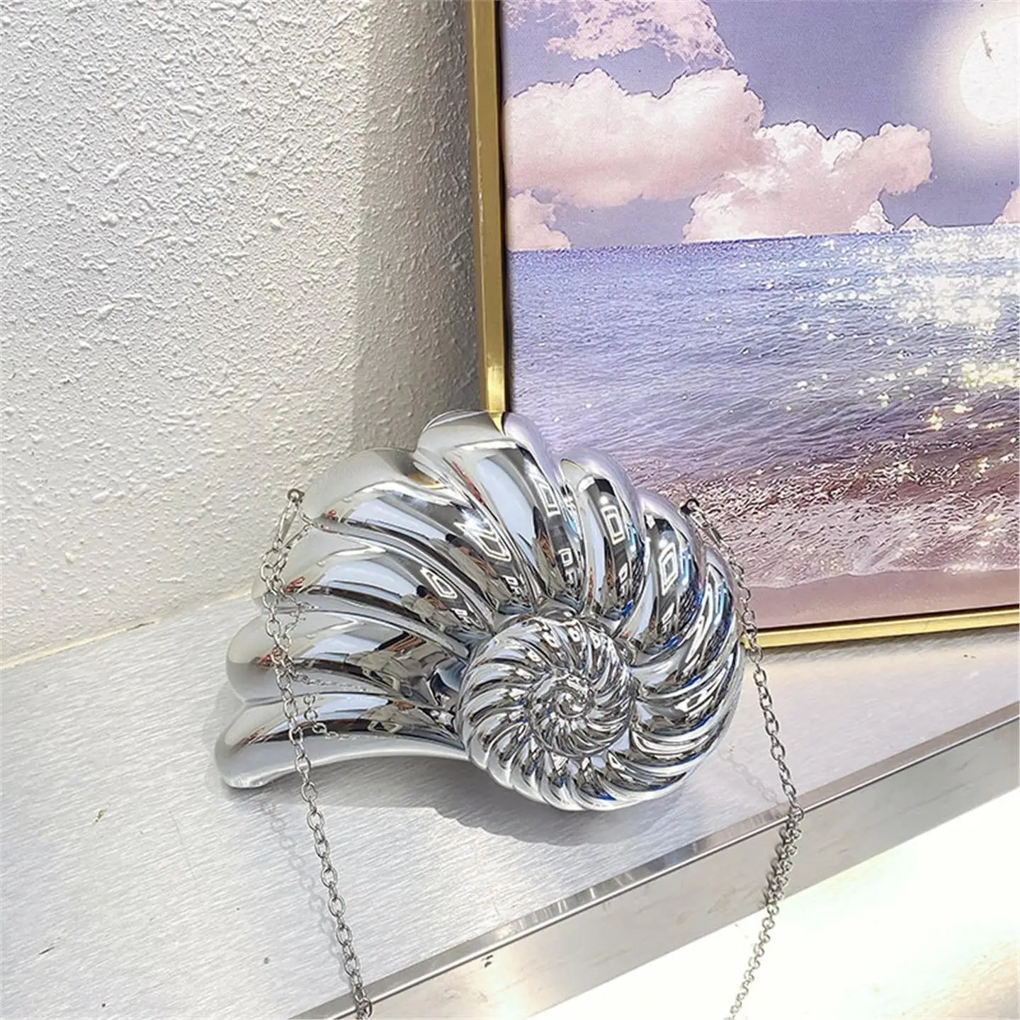 

Акриловая сумка через плечо ELLS APE для женщин, глянцевая, модная, повседневная, дамская сумка-сэтчел, сумка на плечо